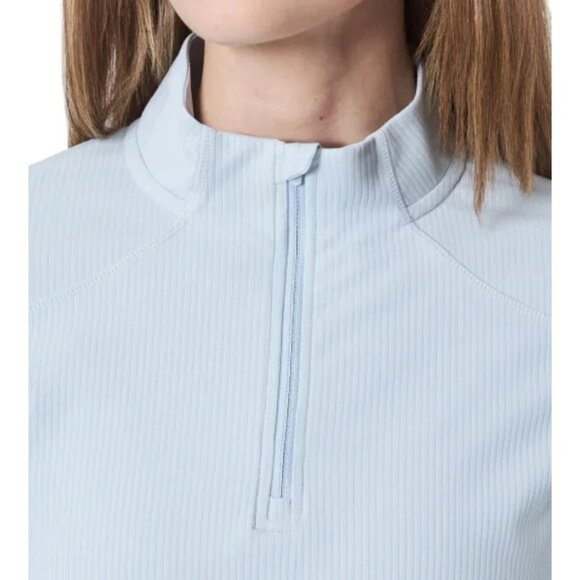 Mondetta Women's XS Light Blue Quarter-Zip Long Sleeve Active Sweatshirt - Picture 3 of 13